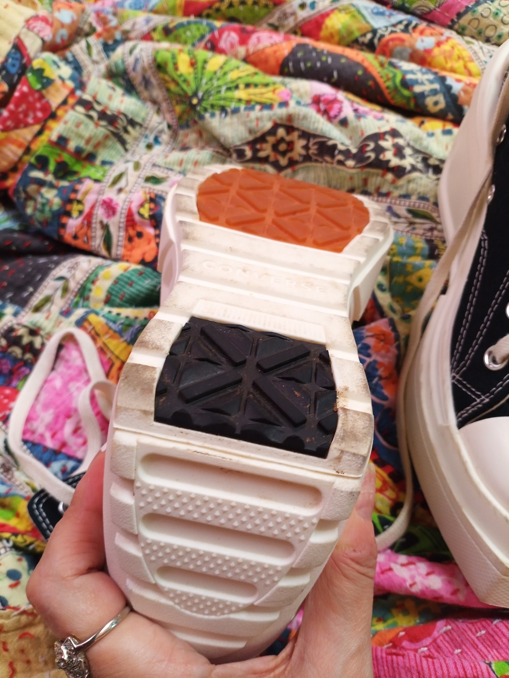 Converse Chuck Taylor Platform High-Top Sneakers in Black & White - Picture 8 of 9